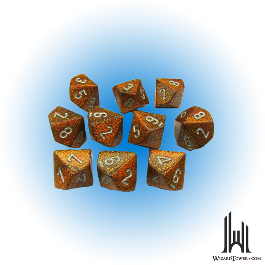 Dice Set - Glitter Gold / Silver d10 10ct