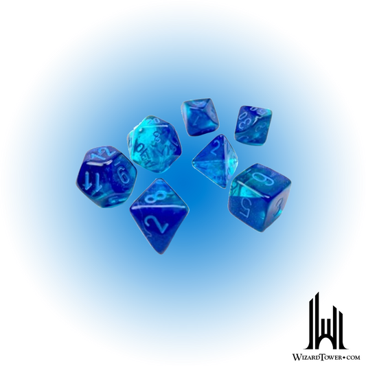 Dice Set - Gemini Poly Blue-Blue / Light Blue Luminary 7ct