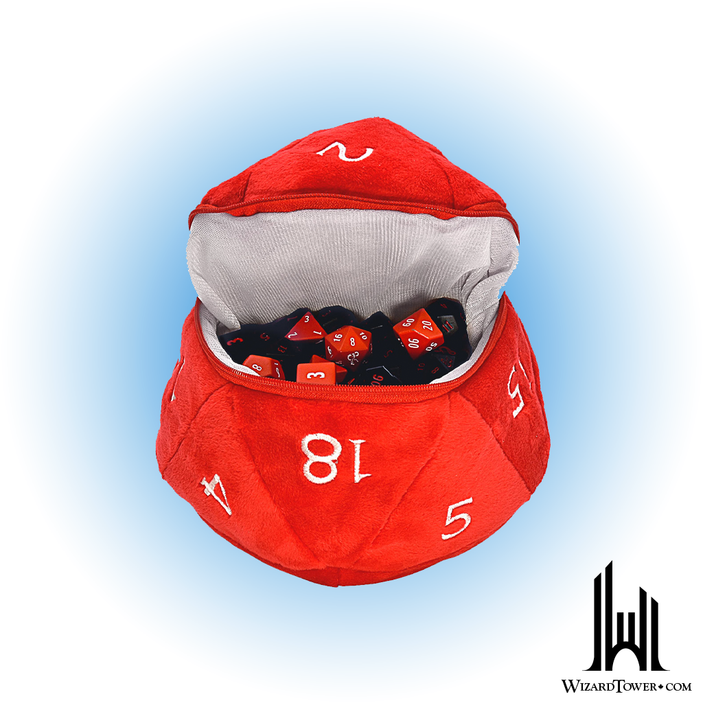 Dice Bag - Red / White D20 6.5"