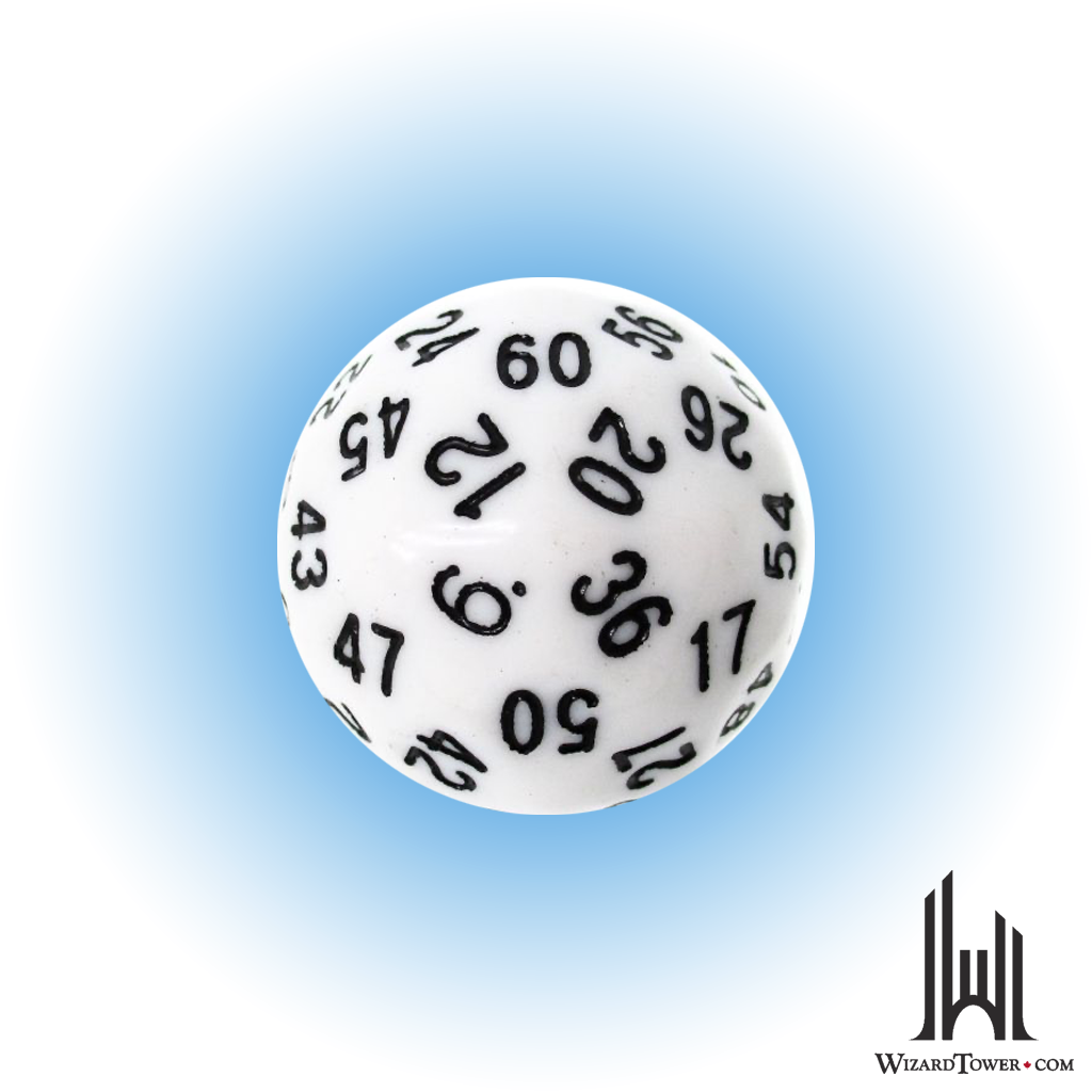 Individual Dice - Opaque White / Black 35mm d60