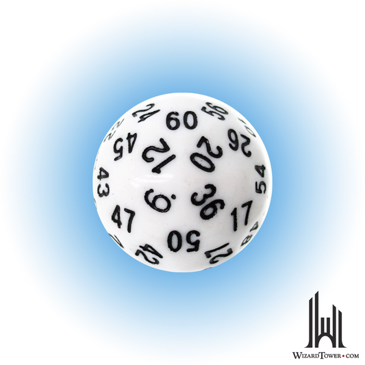 Individual Dice - Opaque White / Black 35mm d60