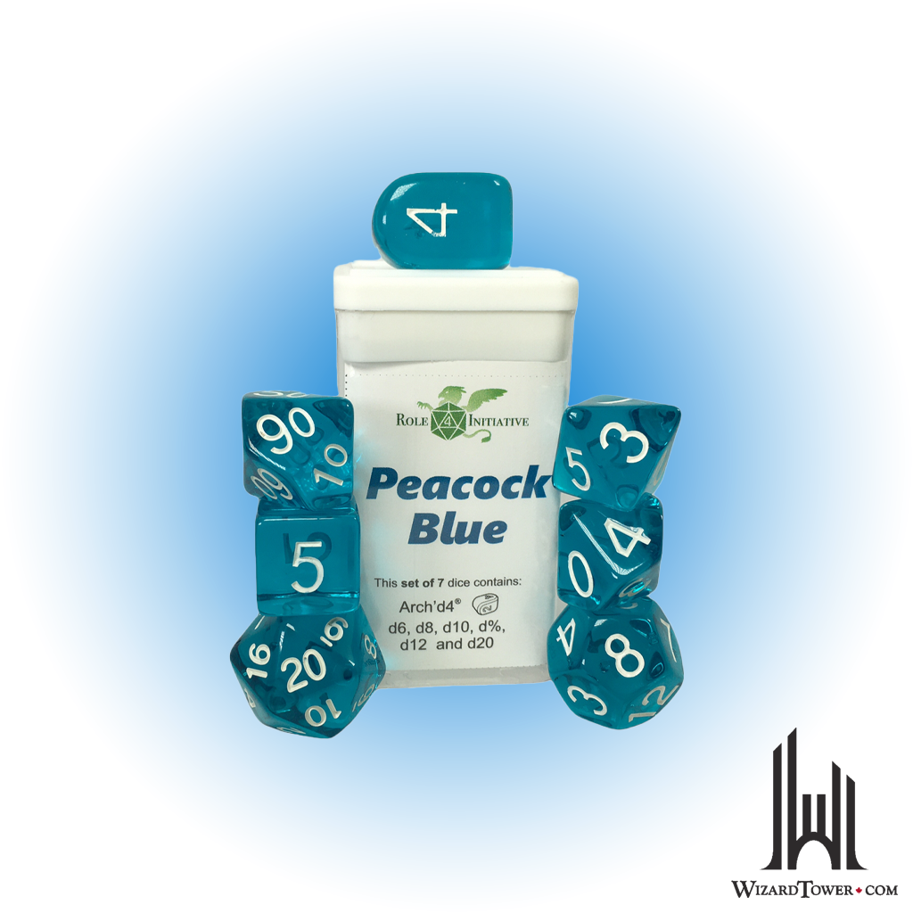 Dice Set - Translucent Peacock Blue 7ct