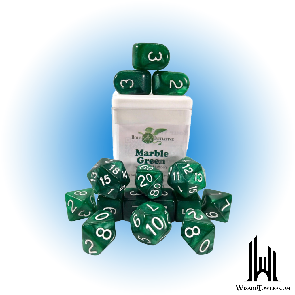 Dice Set - Marble Green 15ct