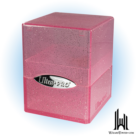 Deck Box - Satin Cube - Glitter Pink 100+