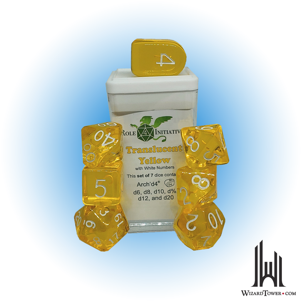 Dice Set - Translucent Yellow / White Arch d4 7ct