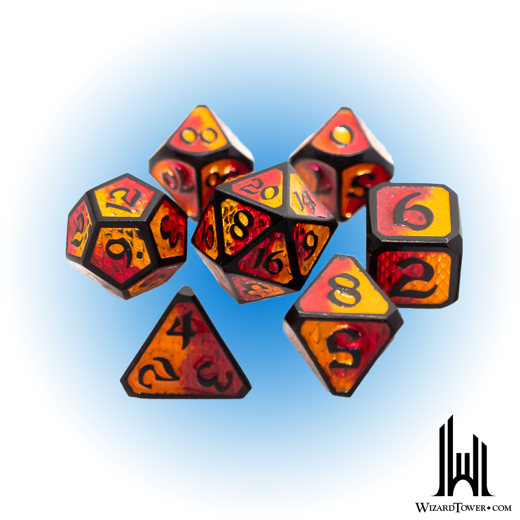Dice Set - Metal Drakona Embers Nali 7ct