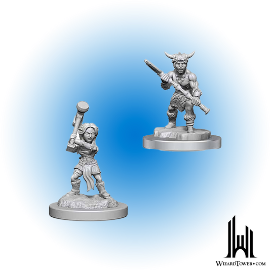 Unpainted Miniature - Dungeons & Dragons - Halfling Barbarian