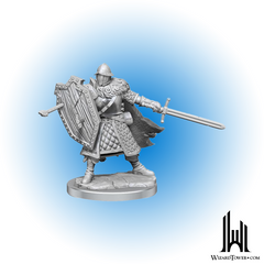 Unpainted Miniature - Dungeons & Dragons Frameworks - Human Fighter Male