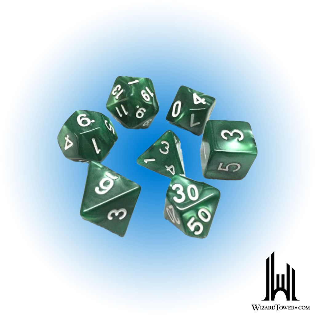 Dice Set - Pearl Green 7ct