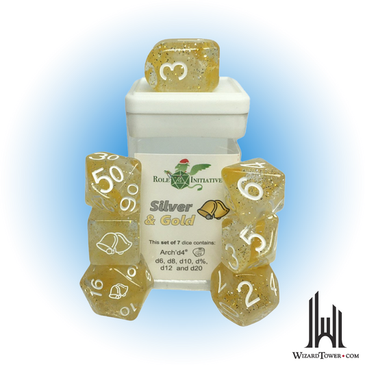 Dice Set - Holi-Dice Silver / Gold 7ct
