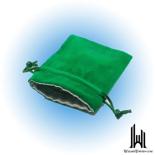 Dice Bag - Satin Lined Velvet Green Small