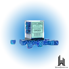 Dice Set - Gemini Poly Blue-Blue / Light Blue Luminary 12mm d6 36ct