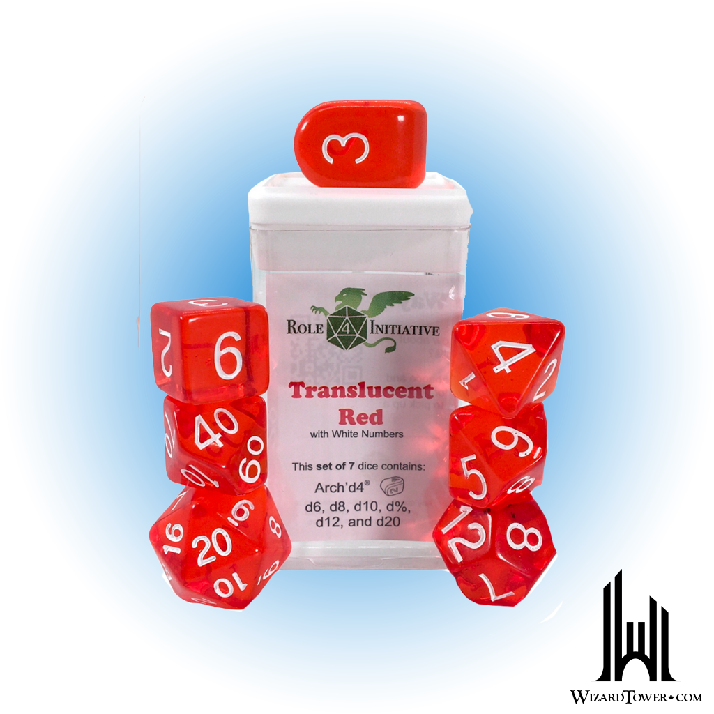 Dice Set - Translucent Red / White Arch d4 7ct