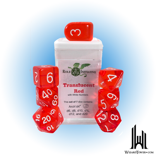Dice Set - Translucent Red / White Arch d4 7ct