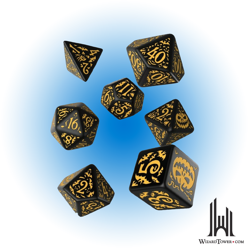 Dice Set - Halloween Black / Glow in the Dark 7ct