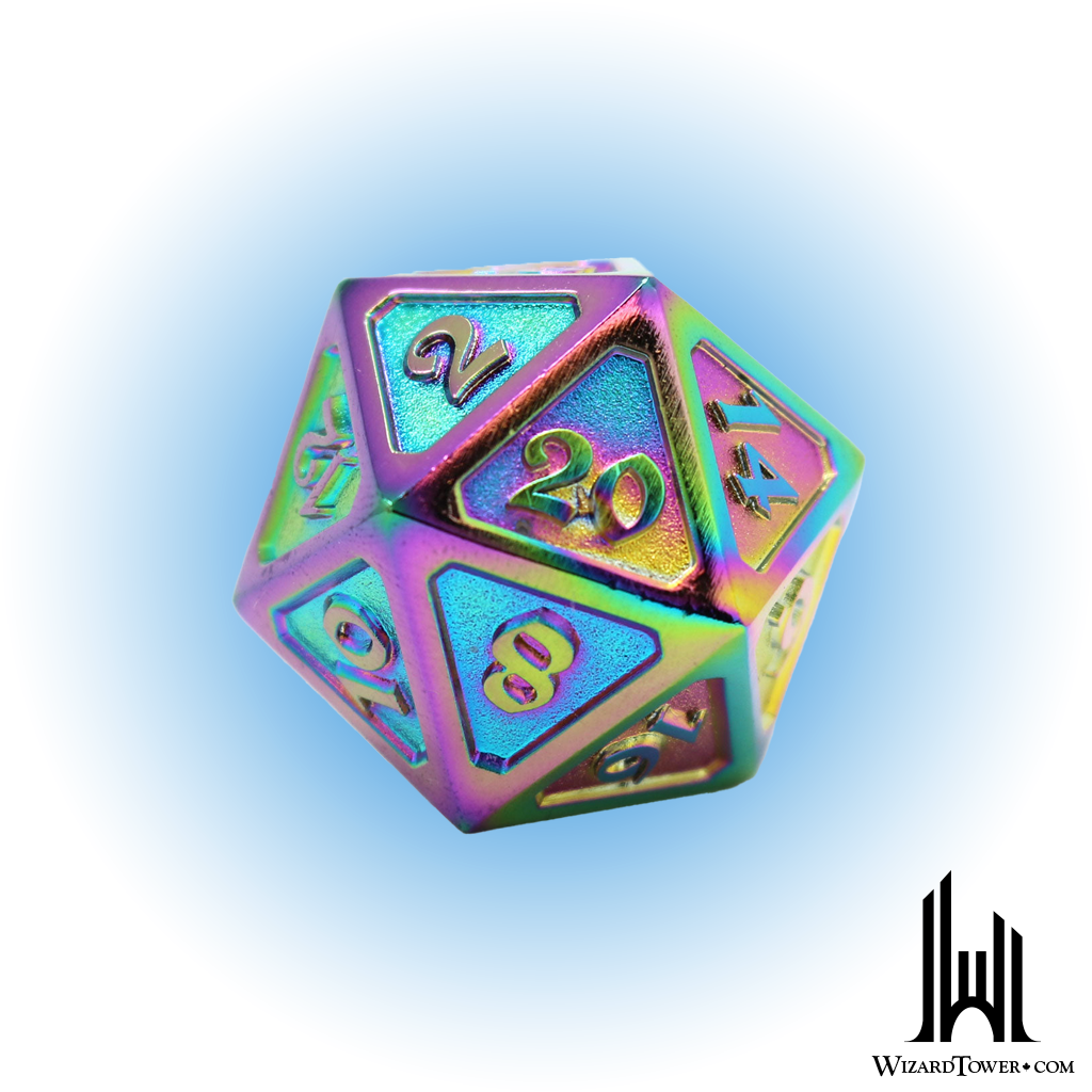 Individual Dice - Metal Mythica Scorched Rainbow d20