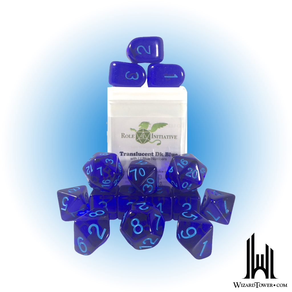 Dice Set - Translucent Dark Blue / Light Blue 15ct