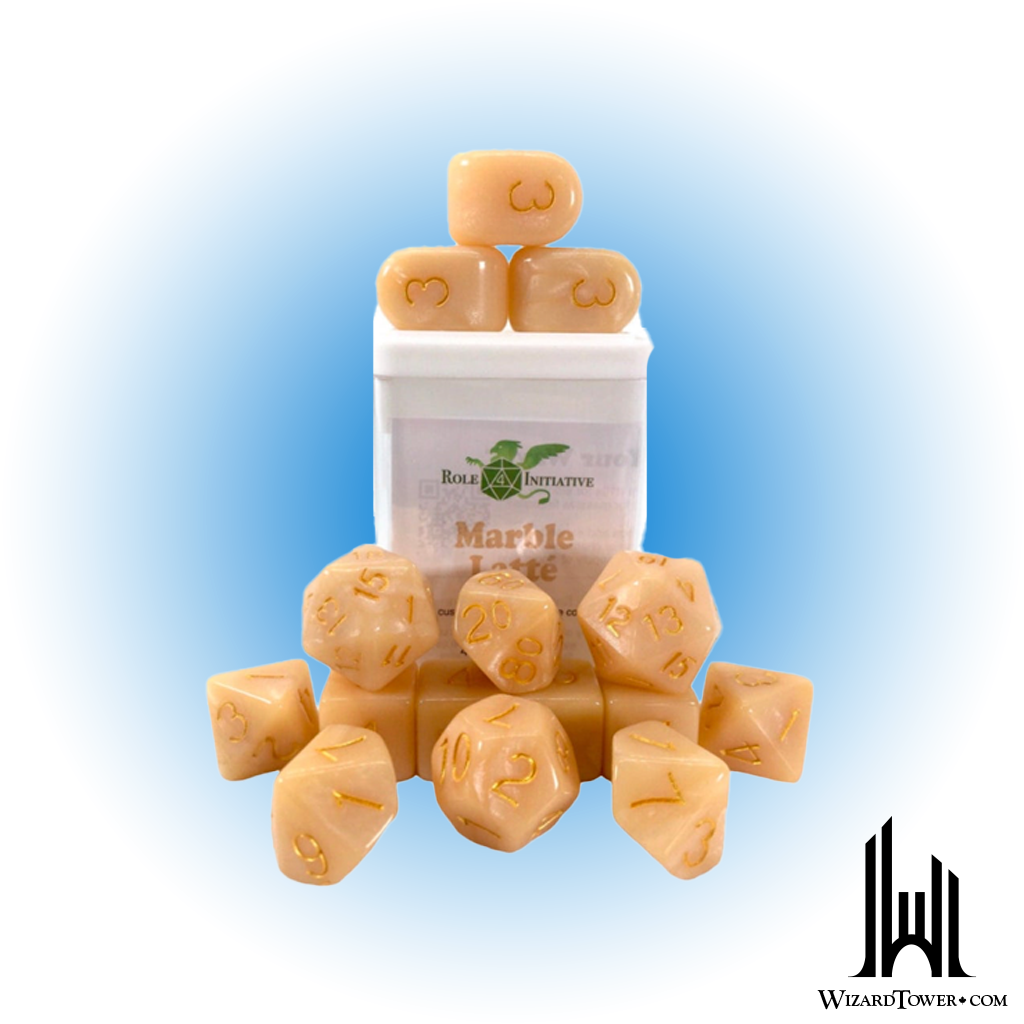 Dice Set - Marble Latte 15ct