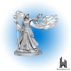 Unpainted Miniature - Pathfinder - Elf Wizard Female