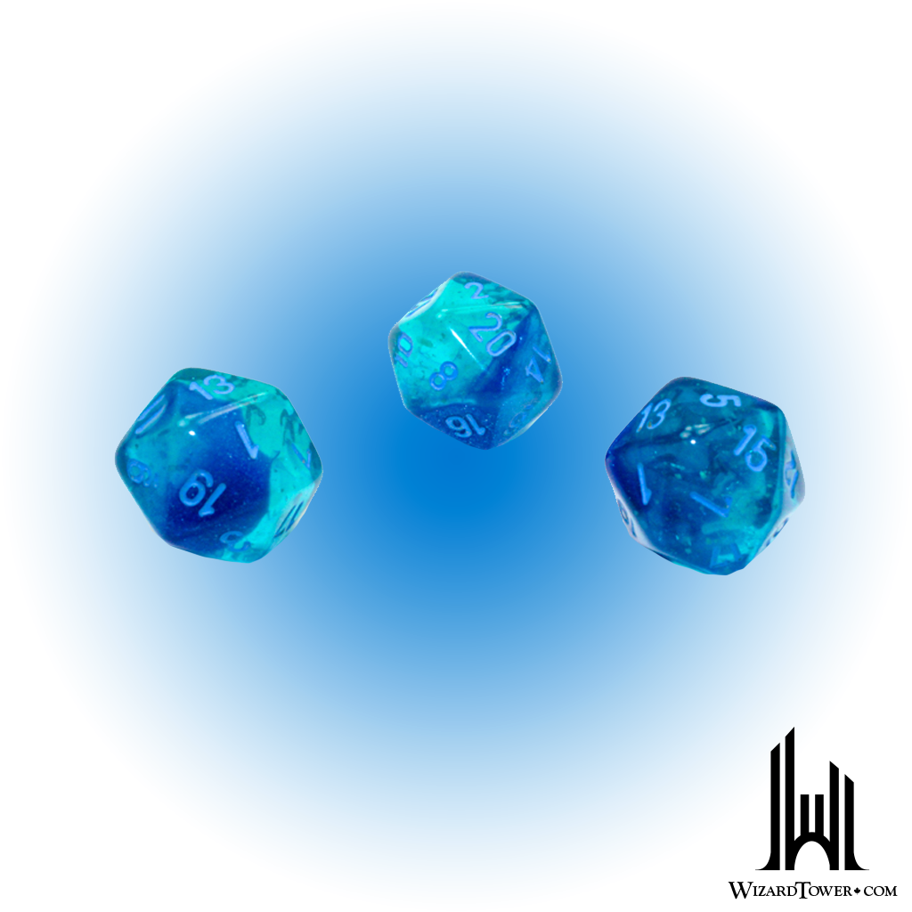 Dice Set - Gemini Blue-Blue / Light Blue Luminary d20 3ct