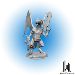 Unpainted Miniature - Starfinder - Dragonkin