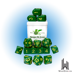 Dice Set - Opaque Green / Yellow 15ct