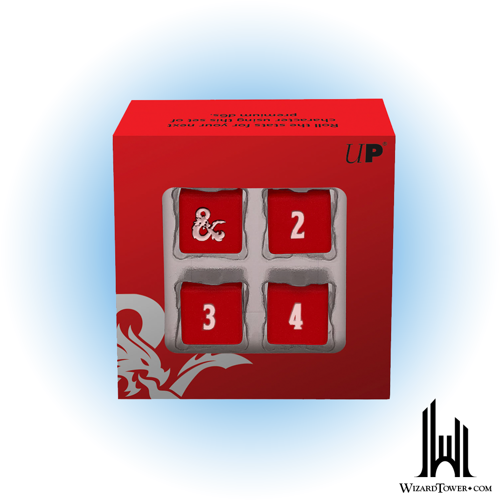 Dice Set - Heavy Metal Red / White d6 4ct