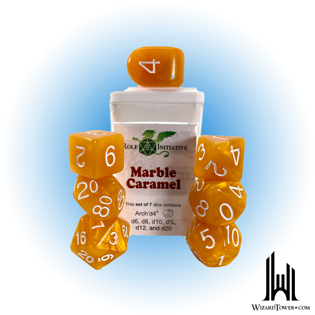 Dice Set - Marble Caramel 7ct