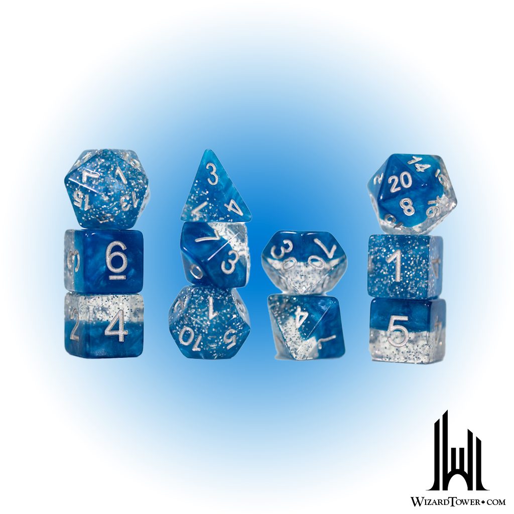 Dice Set - Halfsies Glitter Blue 7ct