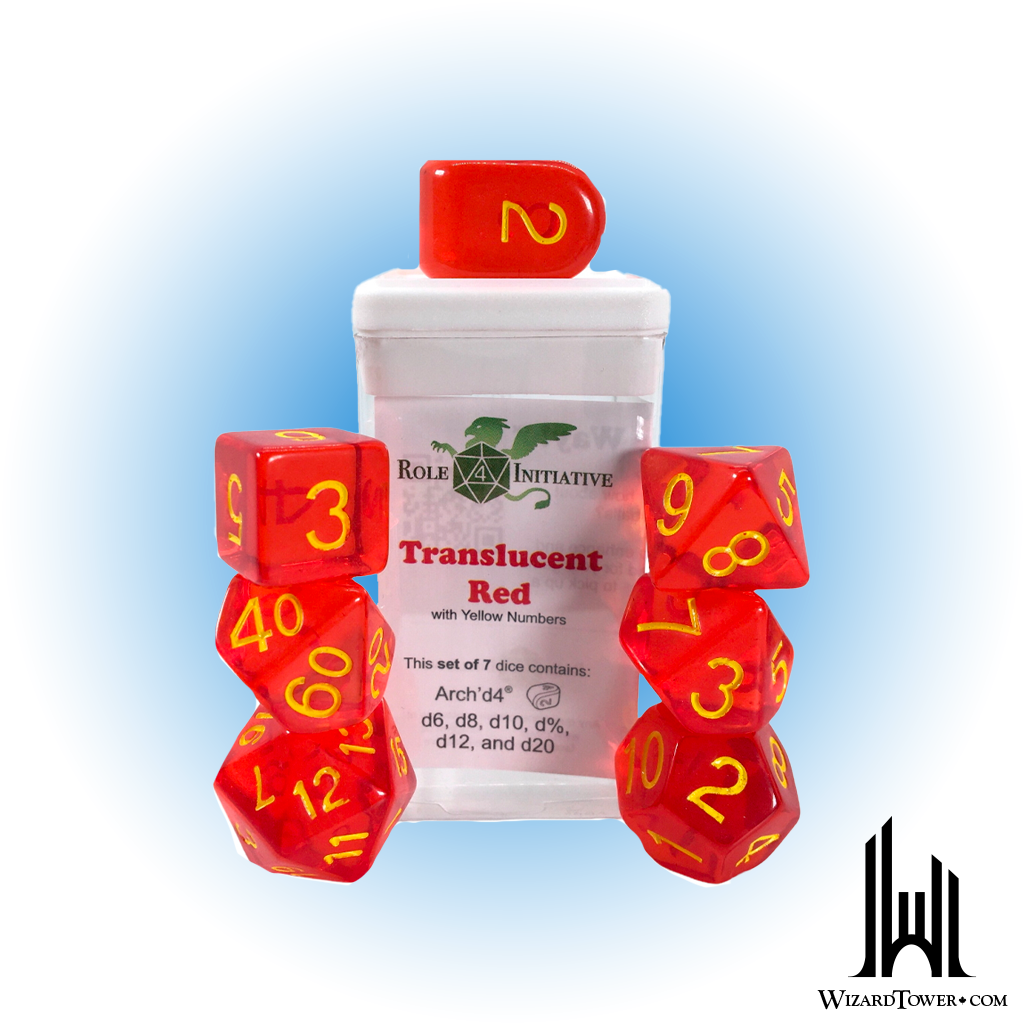 Dice Set - Translucent Red / Yellow 7ct