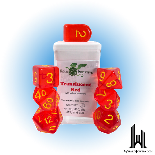 Dice Set - Translucent Red / Yellow 7ct