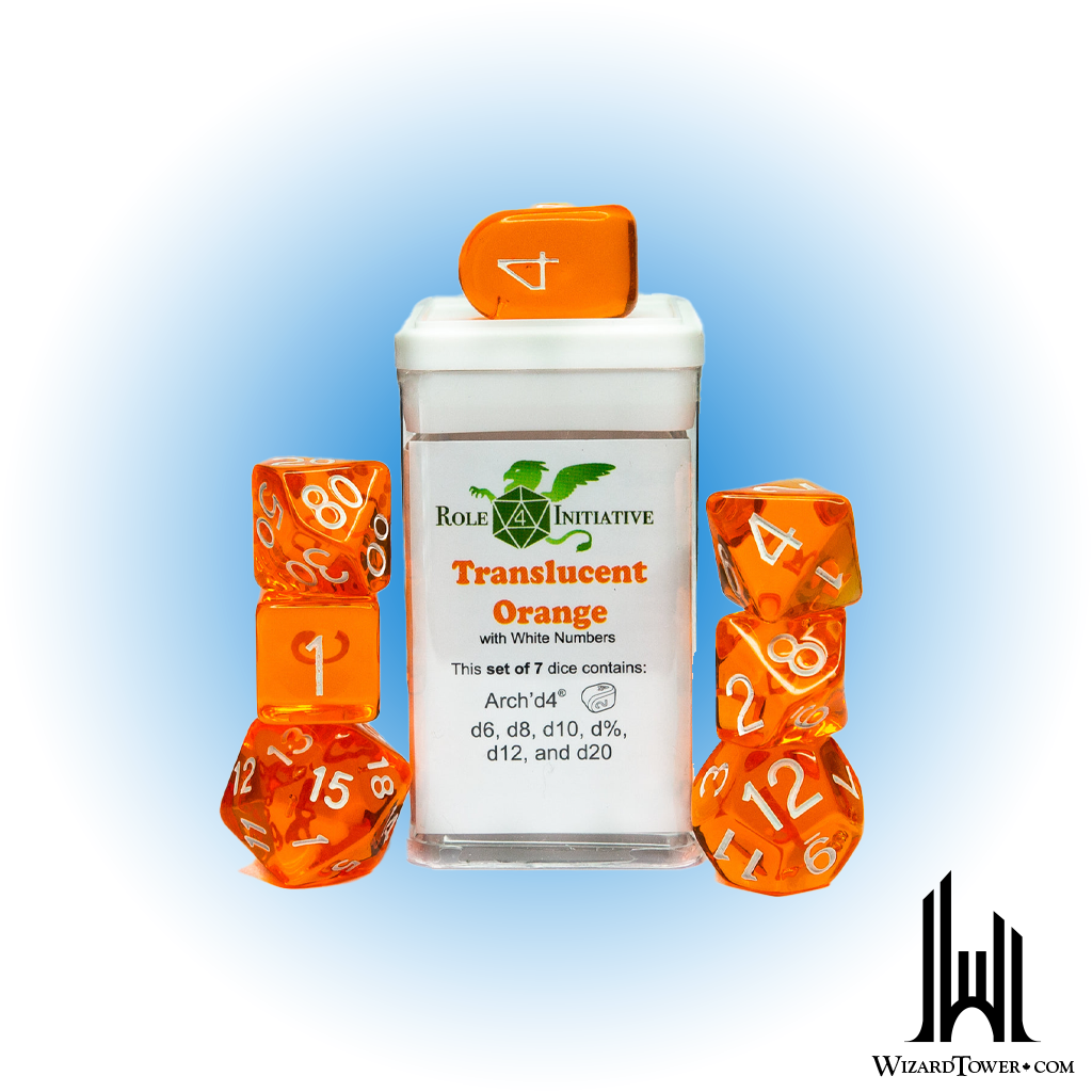 Dice Set - Translucent Blood Orange / Yellow 7ct