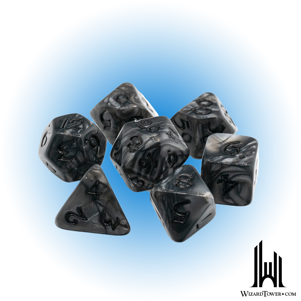 Dice Set - Elessia Shale / Black 7ct