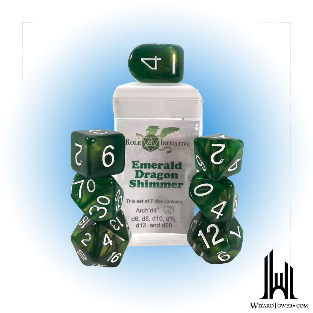 Dice Set - Emerald Dragon Shimmer 7ct
