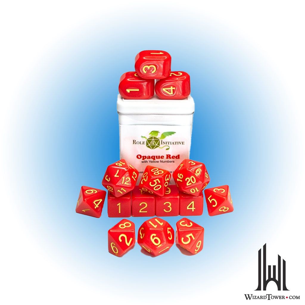 Dice Set - Opaque Red / Yellow 15ct