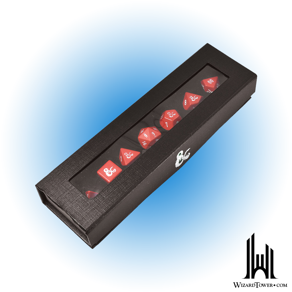 Dice Set - Heavy Metal Red / White 7ct