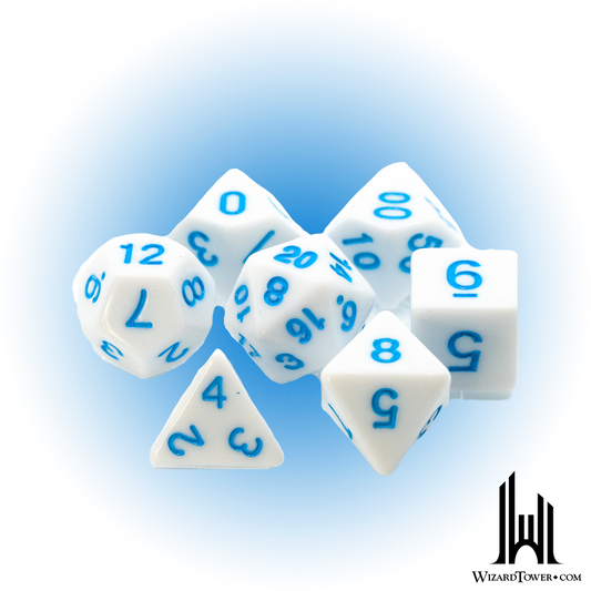 Dice Set - White / Pastel Blue 7ct