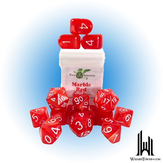Dice Set - Marble Red 15ct