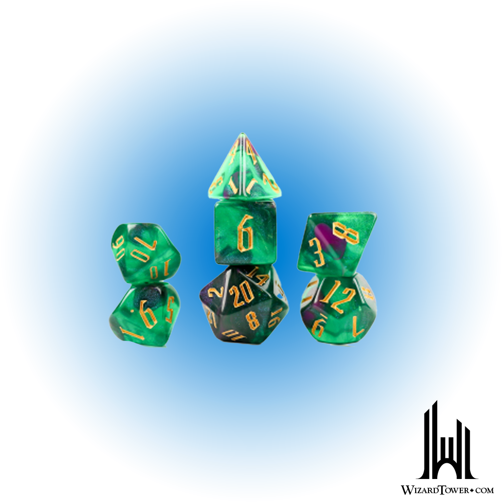 Dice Set - Nebula Skybox Green / Black 7ct