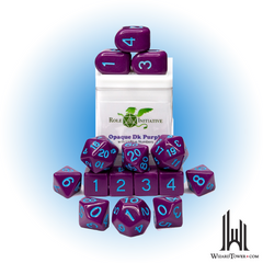 Dice Set - Opaque Dark Purple / Light Blue 15ct
