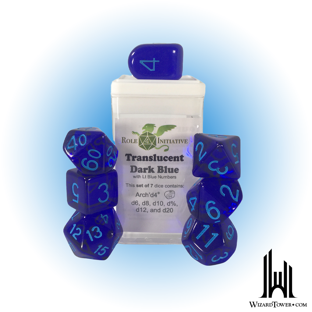 Dice Set - Translucent Dark Blue / Light Blue 7ct