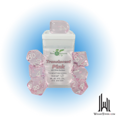 Dice Set - Translucent Pink / White Arch d4 7ct