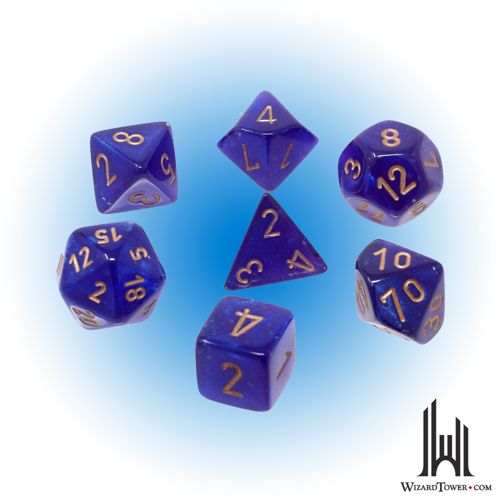 Dice Set - Borealis Purple / Gold Luminary Mini 7ct