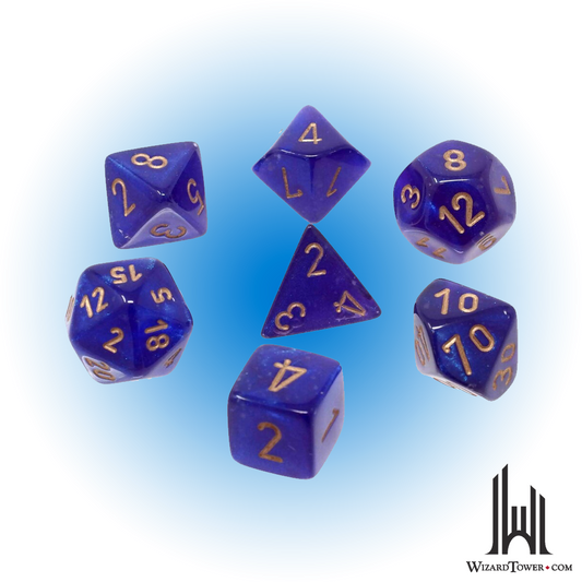 Dice Set - Borealis Purple / Gold Luminary Mini 7ct