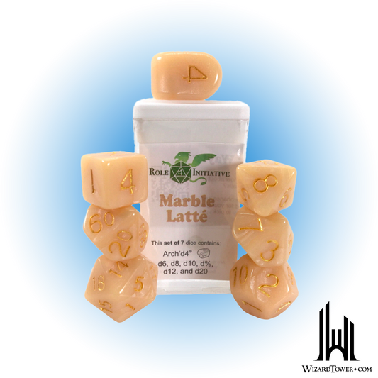 Dice Set - Marble Latte 7ct