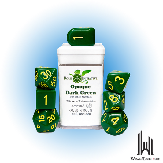 Dice Set - Opaque Green / Yellow 7ct