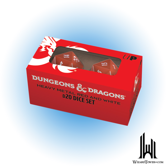 Dice Set - Heavy Metal Red / White d20 2ct