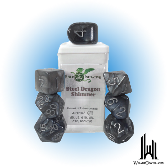 Dice Set - Steel Dragon Shimmer 7ct