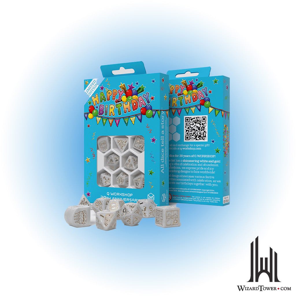 Dice Set - 20 Years Happy Birthday 7ct