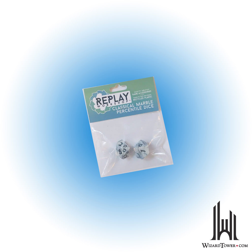 Dice Set - Classic Marble Recycled d10% 2ct